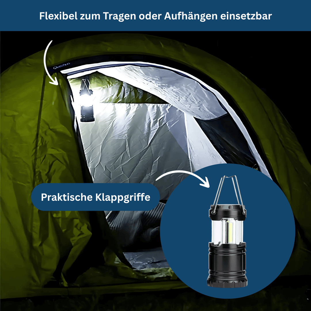 Bright LED lantern, handheld, designed for camping, outdoor activities, and reliable illumination