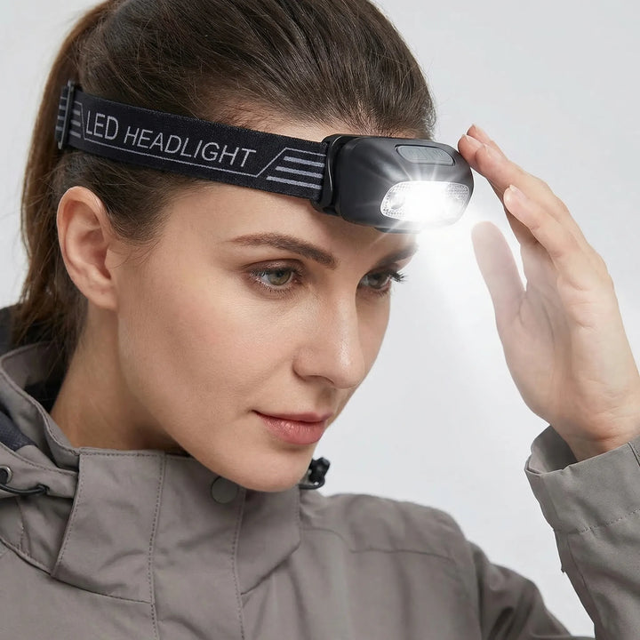 Rechargeable LED headlamp for camping & hiking. Lightweight, compact trail light & portable hands-free flashlight.