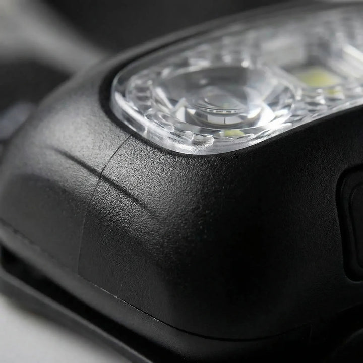 Unisex compact LED headlamp provides bright hands-free illumination for outdoor adventures, fishing & trail navigation.