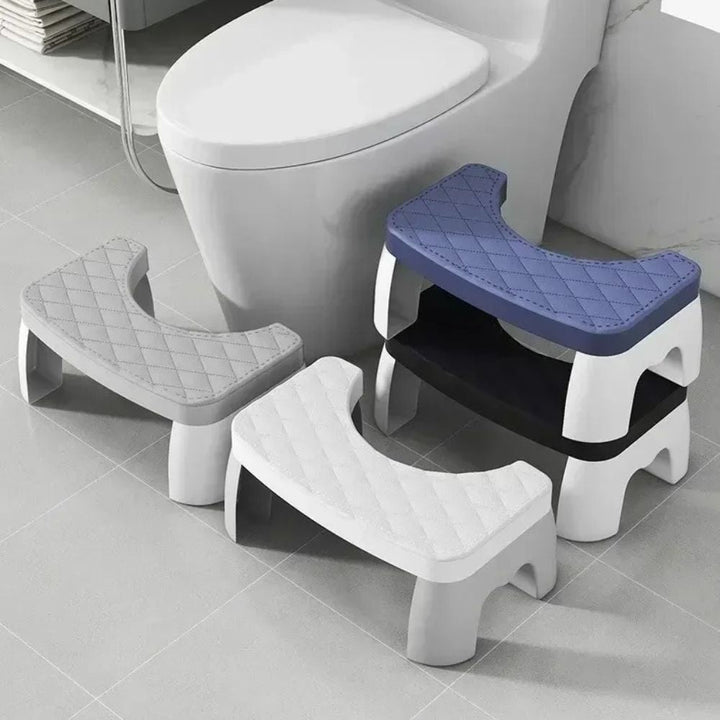Essential personal care item: compact non-slip toilet squat stool for better health & comfortable bathroom use.