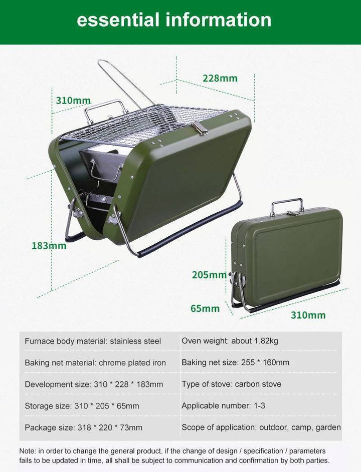 Durable folding BBQ smoker, ensuring delicious meals outdoors, a must-have camping gear.