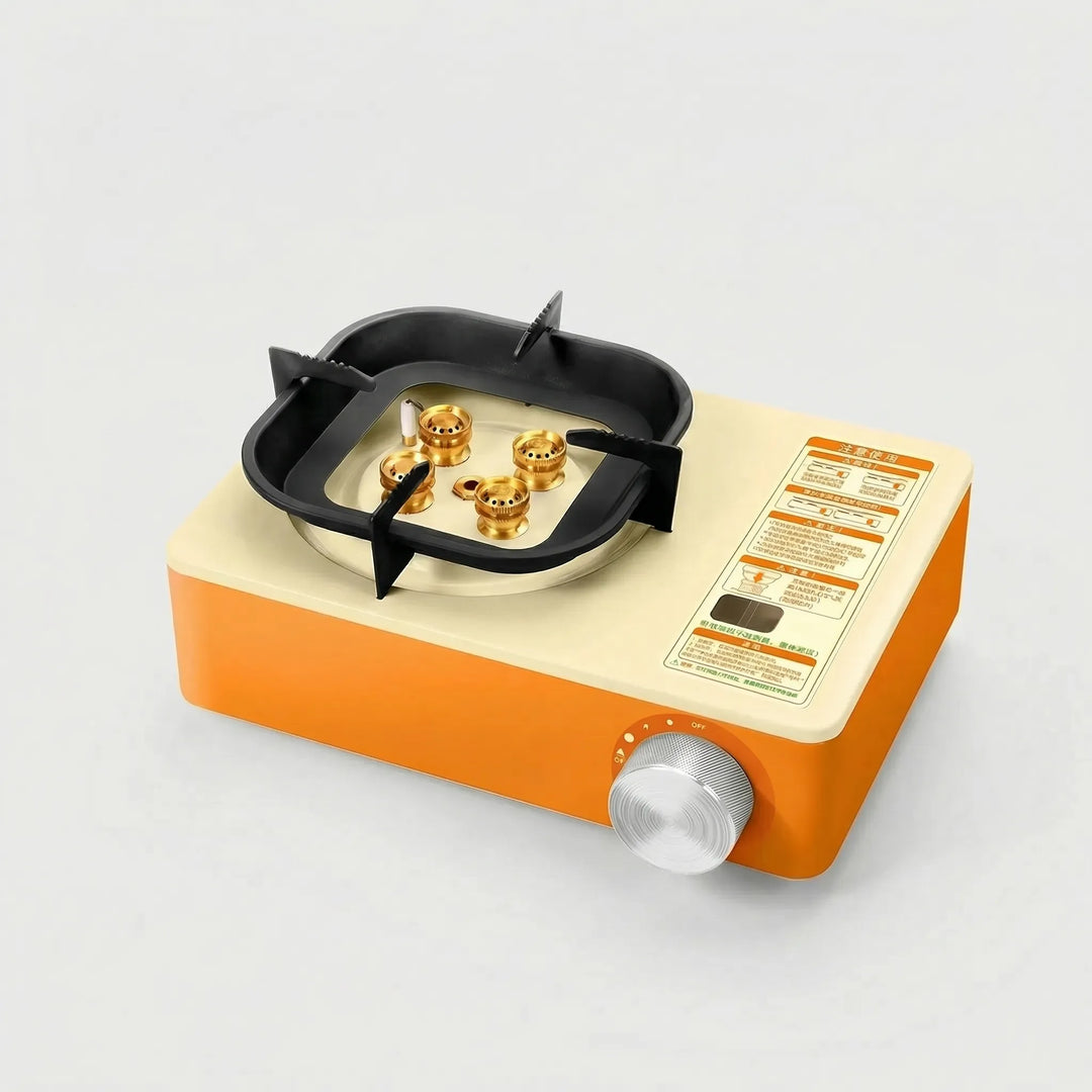 Versatile portable camping stove, powerful gas burner designed for all your outdoor cooking needs.