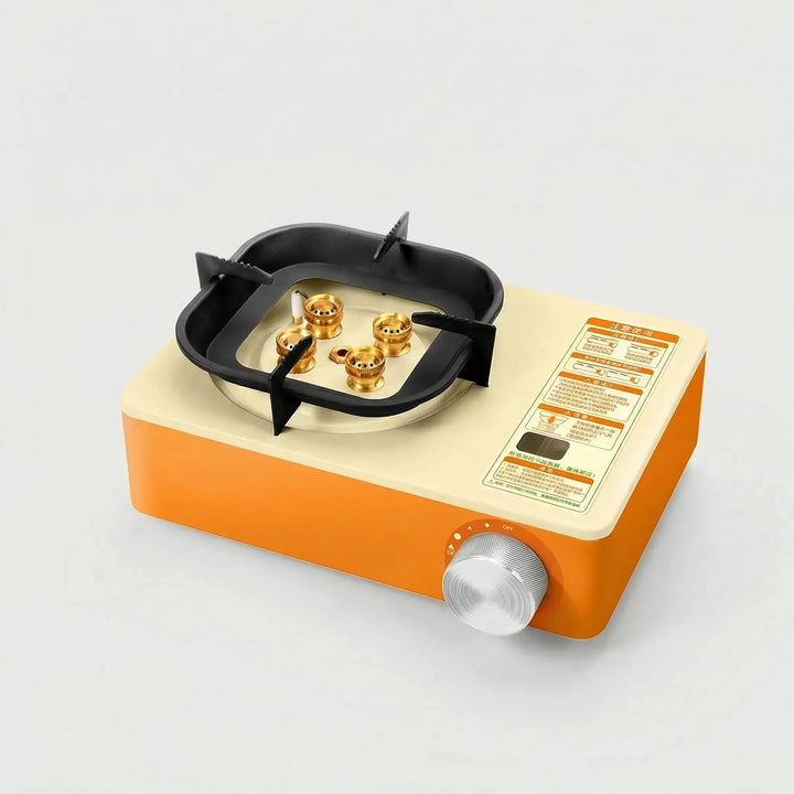 Versatile portable camping stove, powerful gas burner designed for all your outdoor cooking needs.