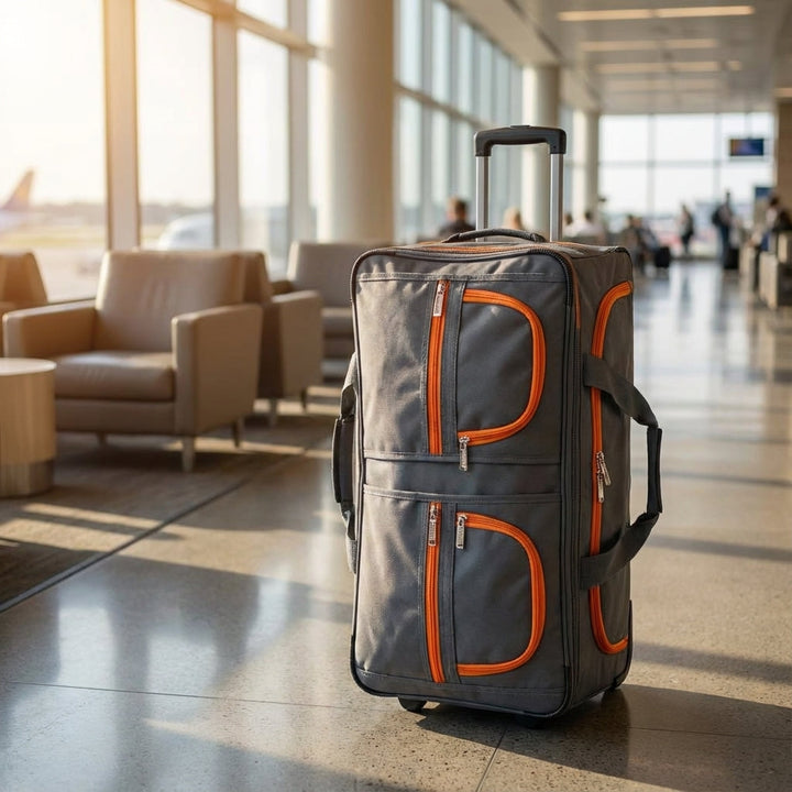 Compact rolling duffel bag for stress-free unisex travel.