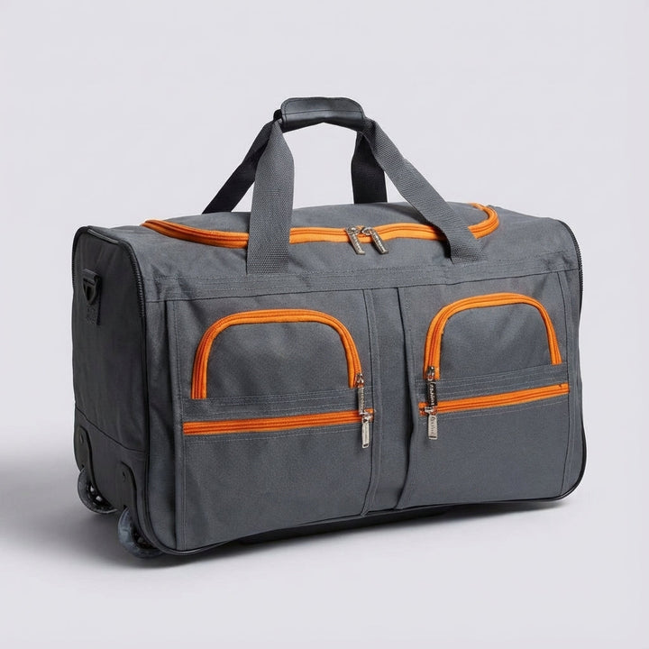 Easy-access rolling duffel bag, perfect carry-on for weekend travel.