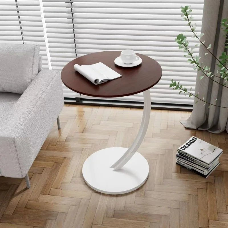 Compact round side table or nightstand, reinforced and perfect for small living rooms and bedrooms.