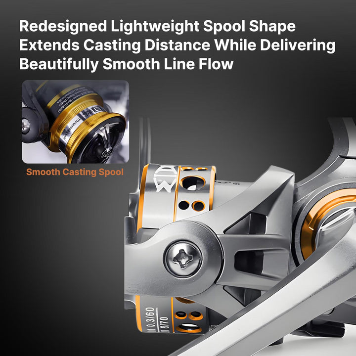Compact fishing reel with smooth retrieve, suitable for various fishing conditions