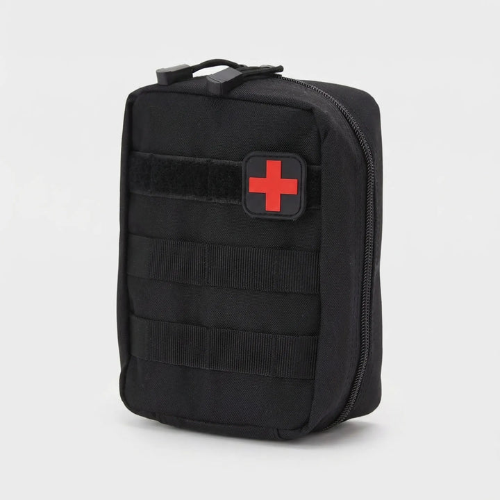 Durable tactical first aid pouch for quick access to medical essentials. Ideal for camping, travel & emergencies.