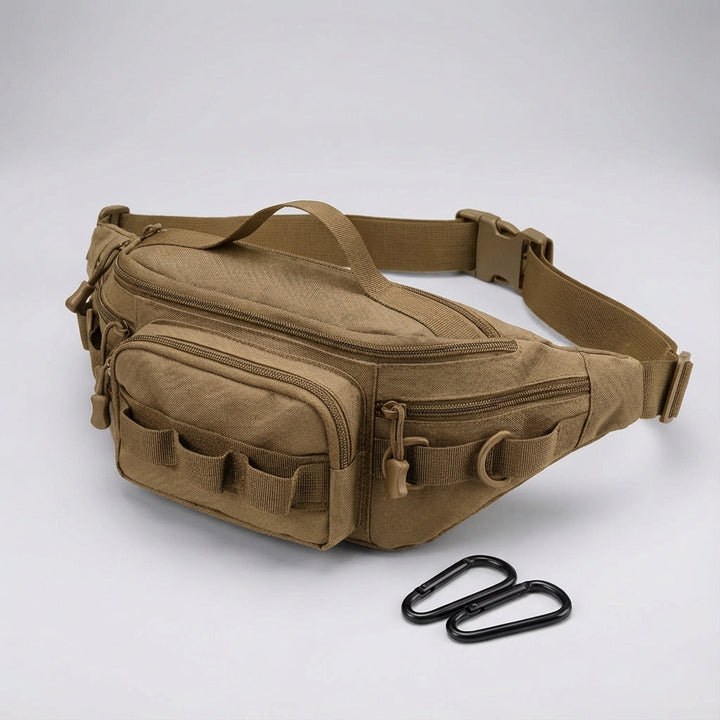 Compact tactical sling bag worn across the chest. Versatile outdoor gear solution for travel & everyday essentials.