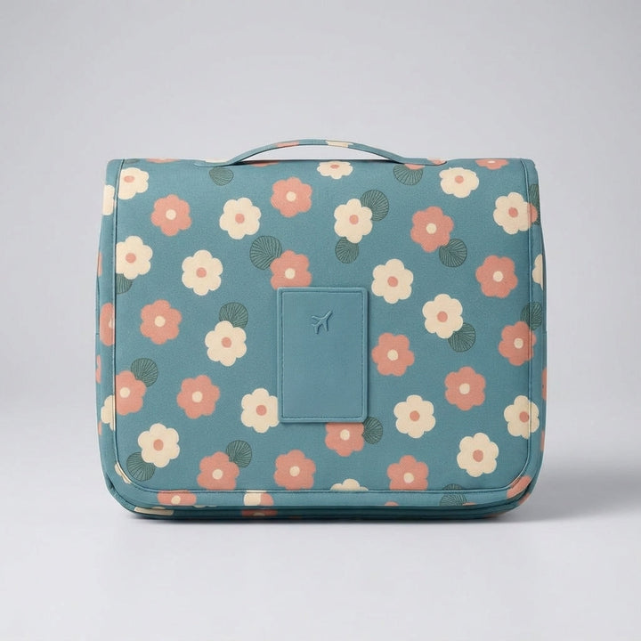 Versatile compact hanging toiletry bag, ideal for travel, gym, or bathroom storage of personal items.