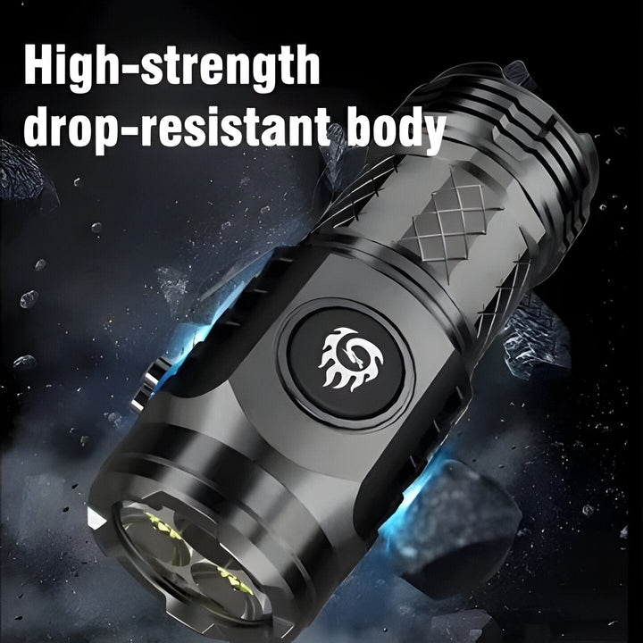 Sleek & compact triple LED mini flashlight, super bright for easy portability on hikes, camping, or daily carry.