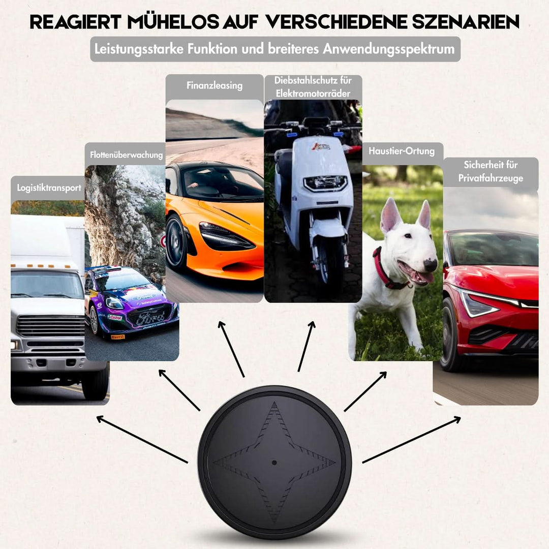 Mini portable GPS tracker with magnetic base, ideal for real-time tracking of vehicles and valuable items.