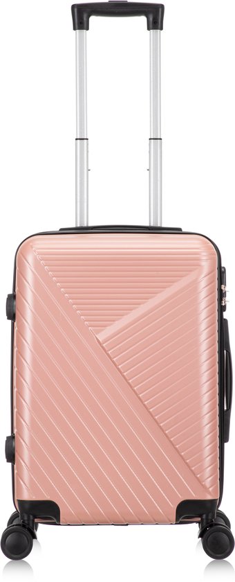 Ergonomic handle and compact design of the Valencia carry-on suitcase, ensuring comfortable and easy maneuverability.