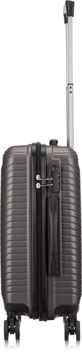Handbaggage suitcase for travel, featuring a sleek design, 360-degree wheels, and a secure integrated TSA lock.