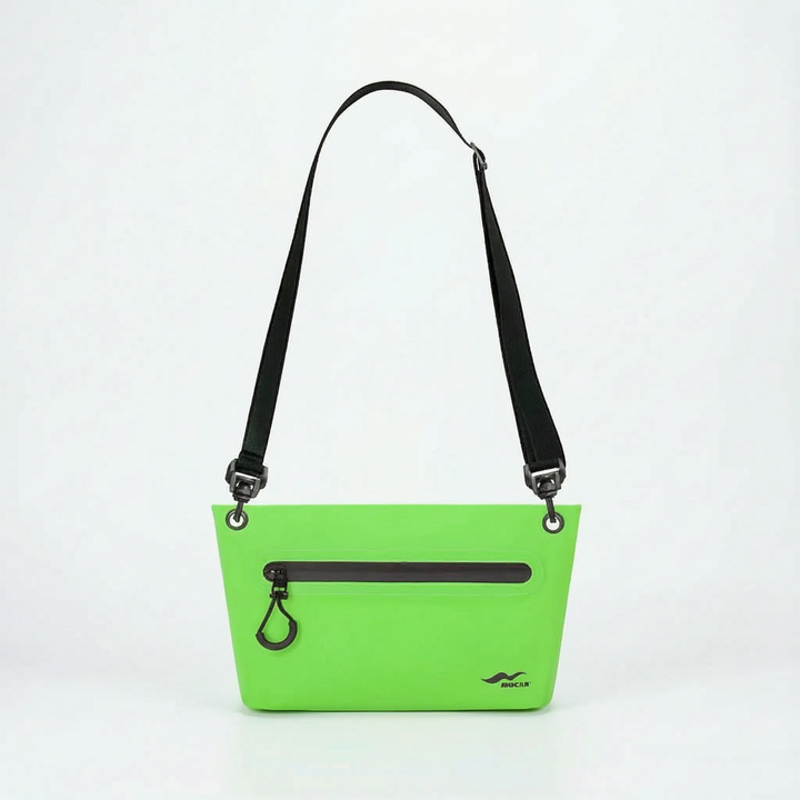 Compact dry bag for toiletries, keys, phone on beach, boat, or outdoor explorations.