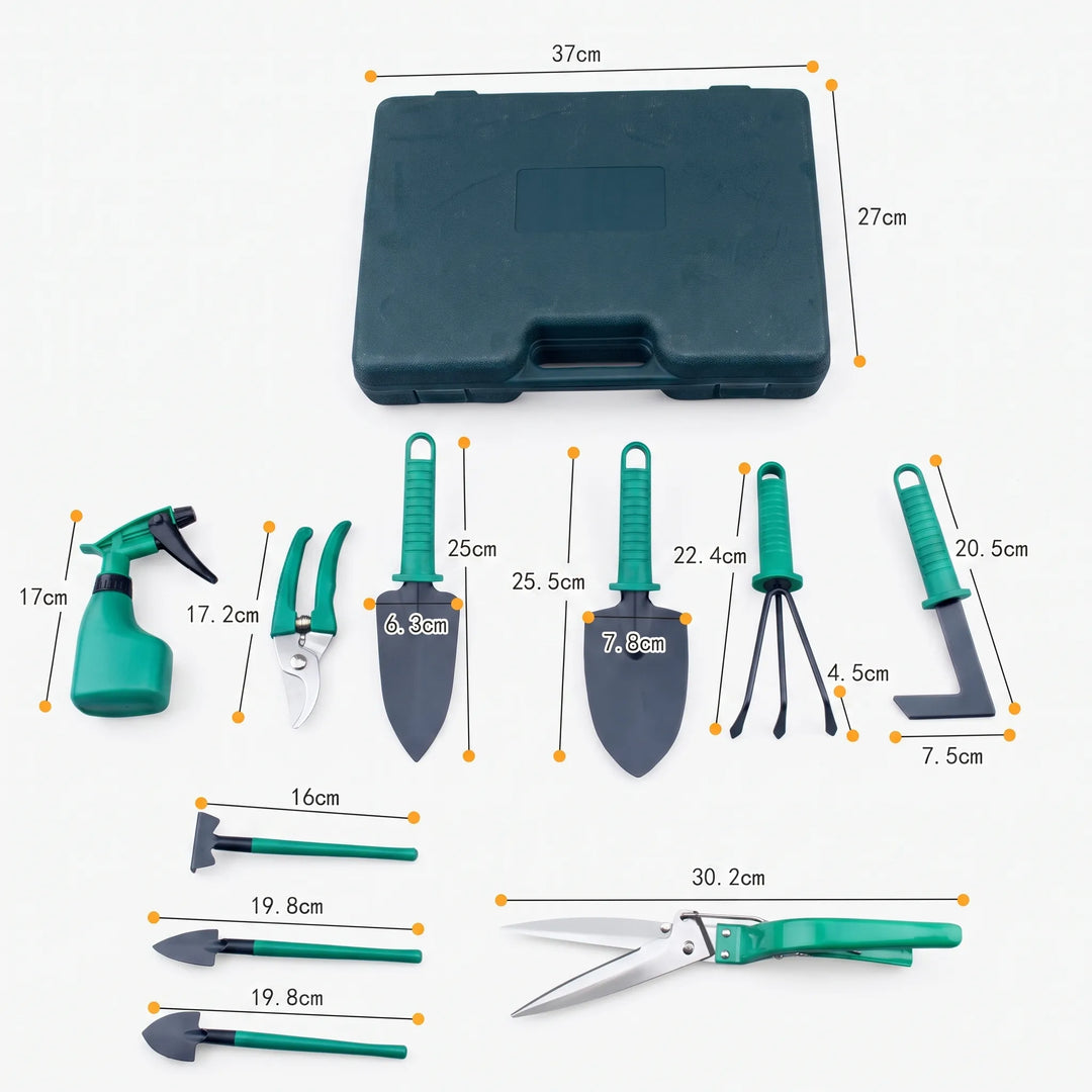 High-quality, durable 10-piece gardening tool set for outdoor & indoor plant care, built to last for your home garden.