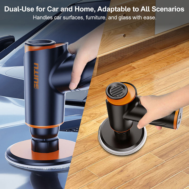 Car care kit: cordless polisher for waxing and polishing vehicles