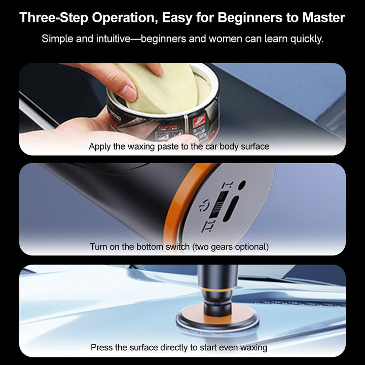 Compact cordless polisher kit, powerful for car cleaning tasks