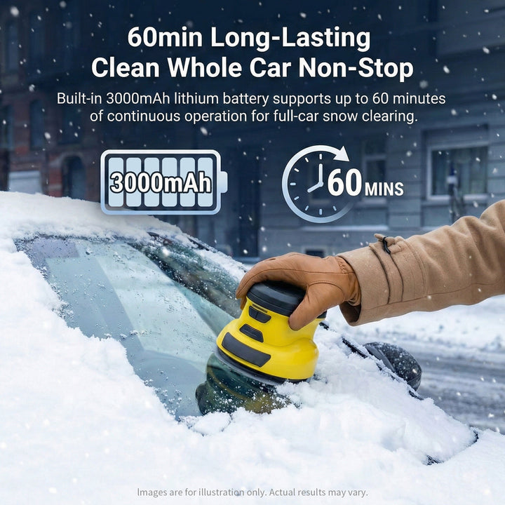 Compact cordless electric ice scraper, an essential automotive tool for clear car windshields.