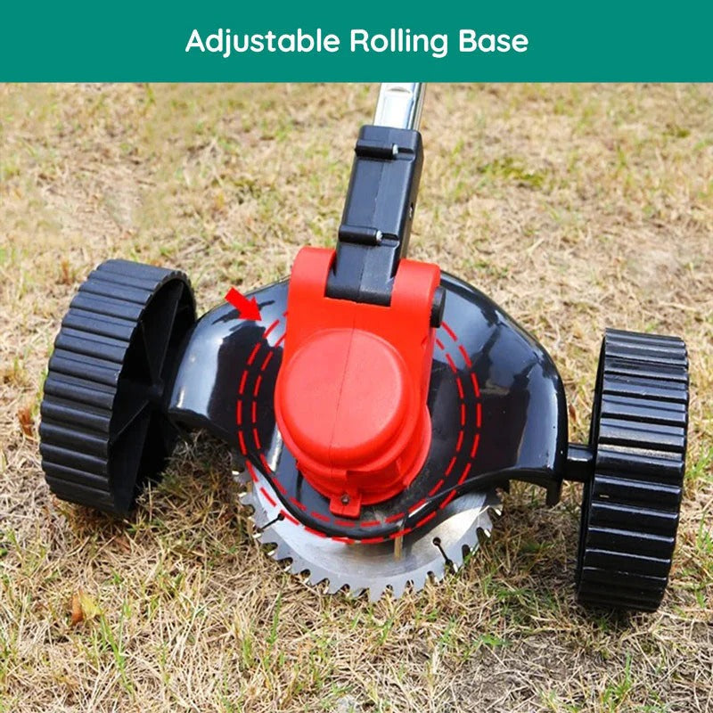 Adjustable electric weed eater, ensures comfortable use for various heights during garden tasks.