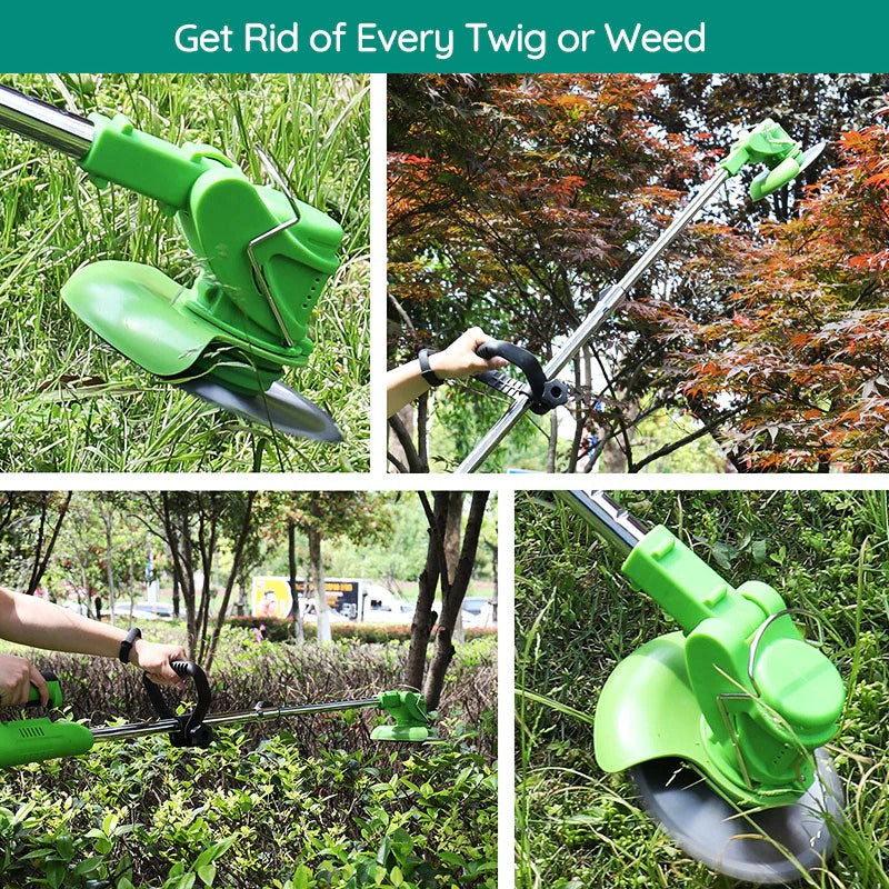 Electric garden tool: ergonomic cordless grass trimmer for comfortable, extended yard work.