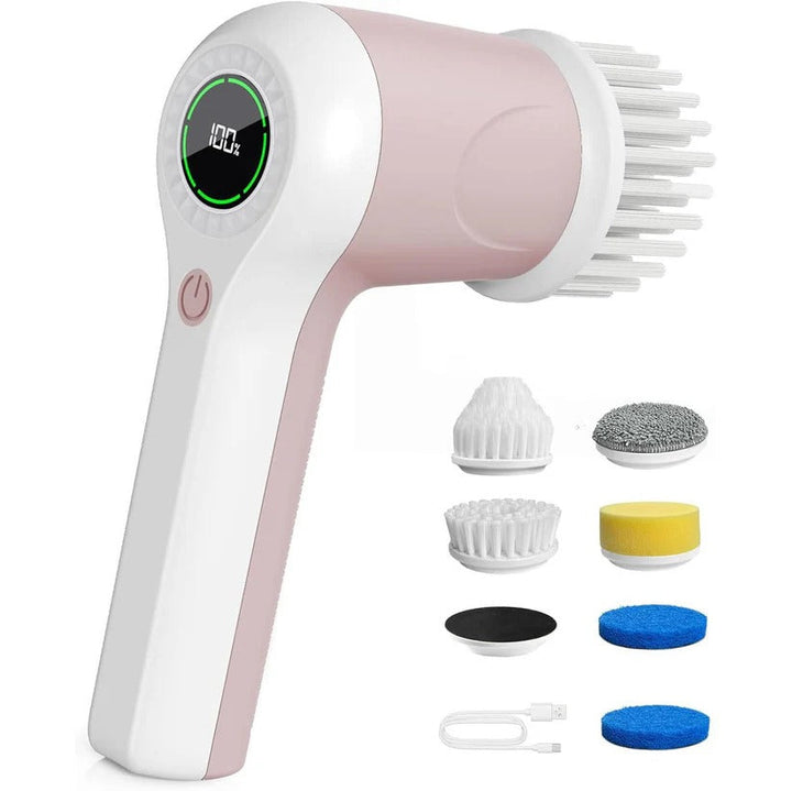 Powerful cordless electric scrubber, ideal for deep cleaning bathroom grout, tiles & showers. Easy household cleaner.
