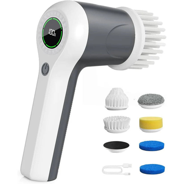Electric spin brush for kitchen deep cleaning. Cordless power scrubber for greasy surfaces, counters & floors.