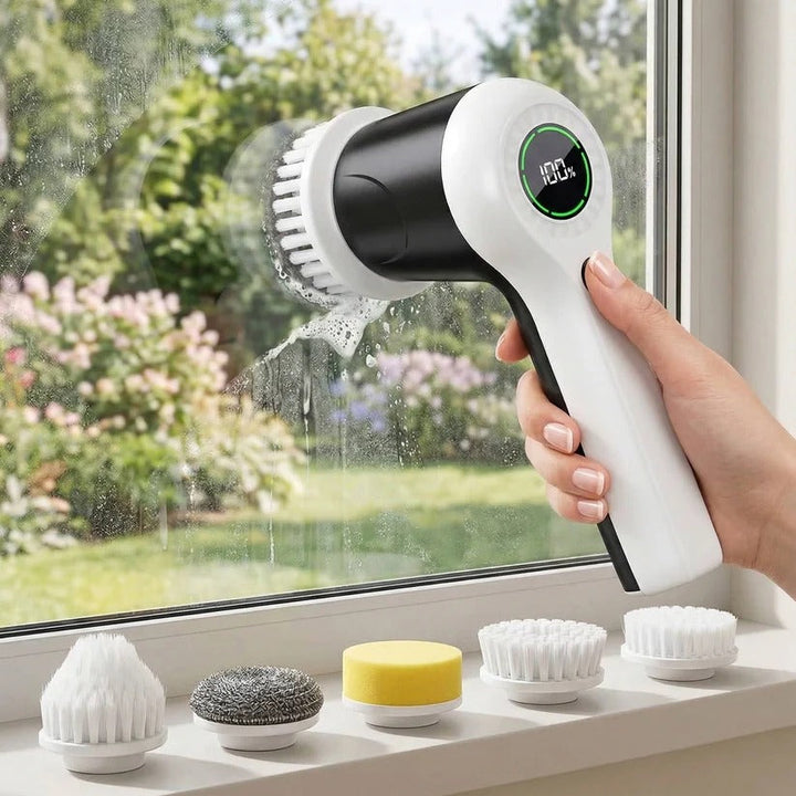 Efficient cordless electric grout brush for deep tile cleaning. Spin scrubber removes stubborn dirt effortlessly.