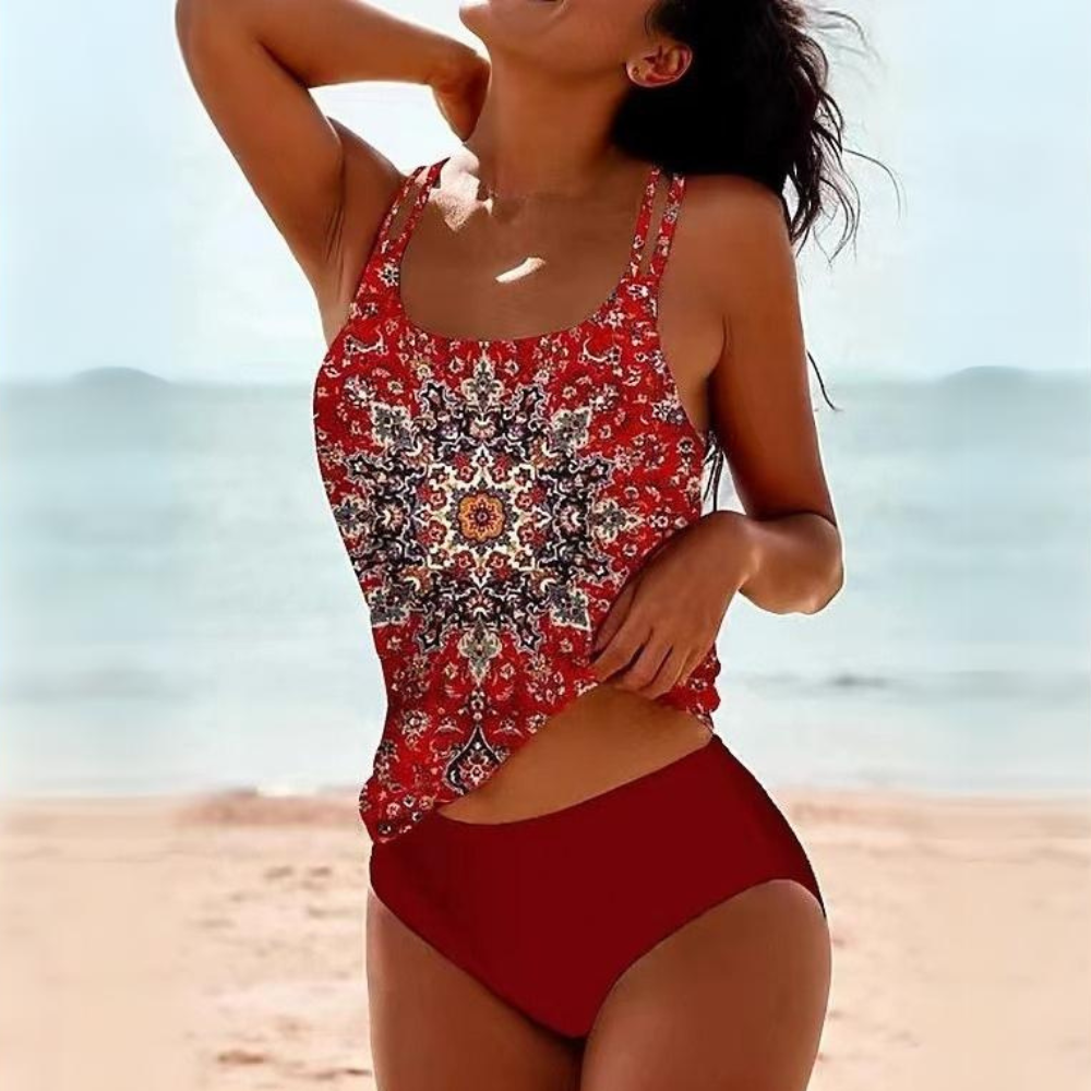 "Costume da bagno donna, design elegante con dettagli raffinati, ideale per l'estate. Perfetto per spiaggia o piscina."