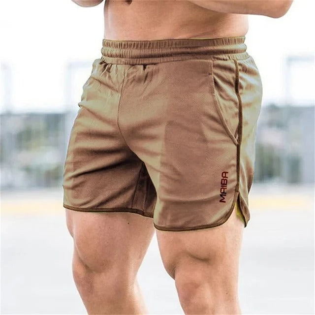"Costume da bagno uomo slim-fit elasticizzato blu con vita regolabile, cuciture sottili e tessuto a rapida asciugatura."