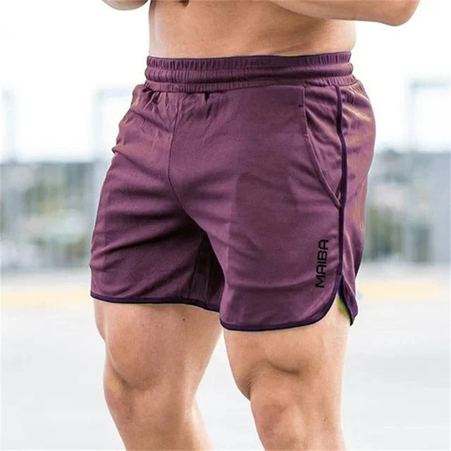 "Costume da bagno uomo slim-fit elasticizzato blu con vita regolabile, cuciture sottili e tessuto a rapida asciugatura."