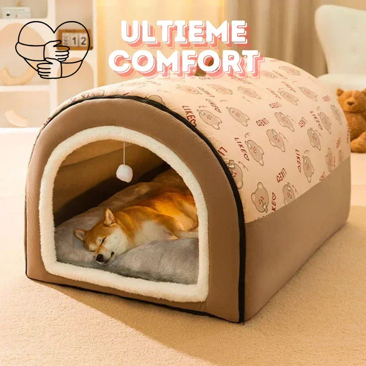 New washable cozy enclosed pet cave bed, ideal secure hideaway for cats & small dogs. Comfortable & soft.