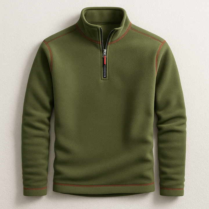 Versatile men's quarter-zip pullover, perfect for effortless layering, smart casual fashion, and comfortable daily wear.