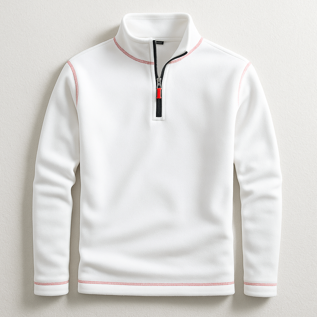 Comfortable men's quarter-zip pullover with long sleeves. Perfect for fall, winter, and versatile everyday layering.