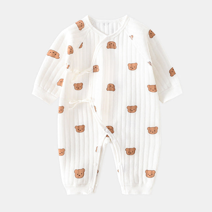 Unisex baby bear applique bodysuit. A cozy infant wear staple for spring, fall, and everyday comfort.