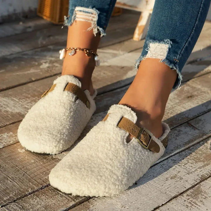 Comfortable slip-on mules for women, perfect house shoes & indoor footwear.