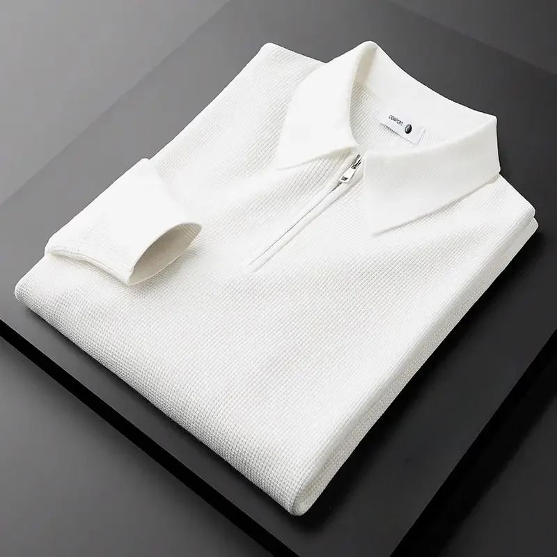 Stylish women's pullover sweater with zip collar, ideal for casual outfits & comfortable everyday fall fashion.