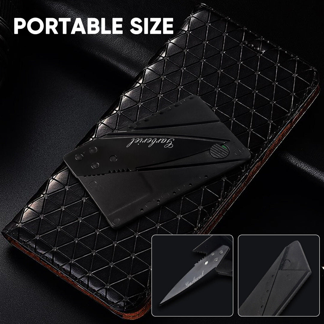 Unisex credit card pocket knife, featuring a sharp blade, ideal for daily carry and outdoor use.