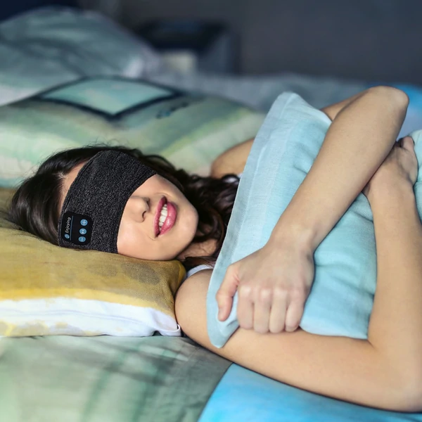 "Cuffia Bluetooth morbida, traspirante, in tessuto elastico, per sonno tranquillo, con cancellazione del rumore e microfono."