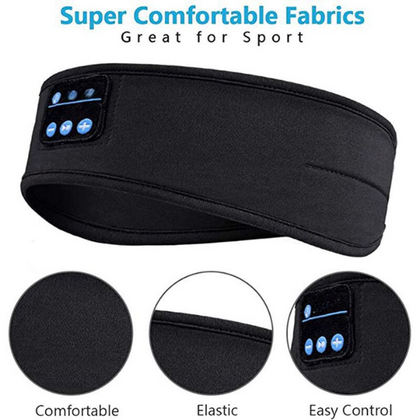 "Cuffia Sleep Wireless Bluetooth, fascia soffice grigia, comfort notturno, elimina rumori, per musica e relax notturno"