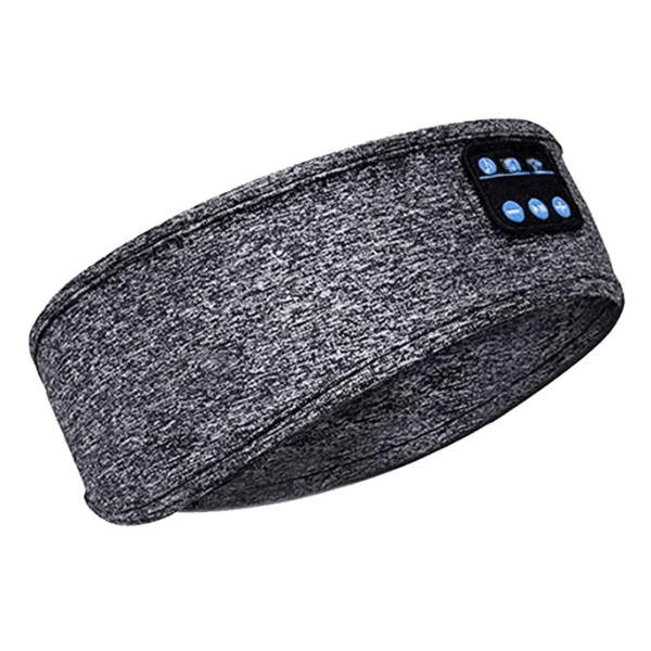 "Cuffia Sleep Wireless Bluetooth, fascia soffice grigia, comfort notturno, elimina rumori, per musica e relax notturno"