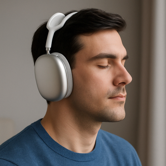"Cuffie over-ear wireless nere, cuscinetti morbidi, tecnologia di cancellazione rumore per ascolto senza distrazioni."