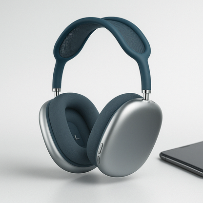 "Cuffie over-ear wireless nere, cuscinetti morbidi, tecnologia di cancellazione rumore per ascolto senza distrazioni."