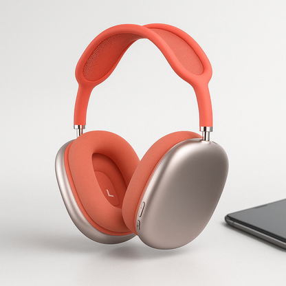 "Cuffie over-ear wireless nere, cuscinetti morbidi, tecnologia di cancellazione rumore per ascolto senza distrazioni."