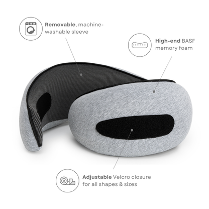 "Cuscino da viaggio unisex comodo e compatto, colore rosa, design ergonomico per supporto collo, ideale per viaggi lunghi."