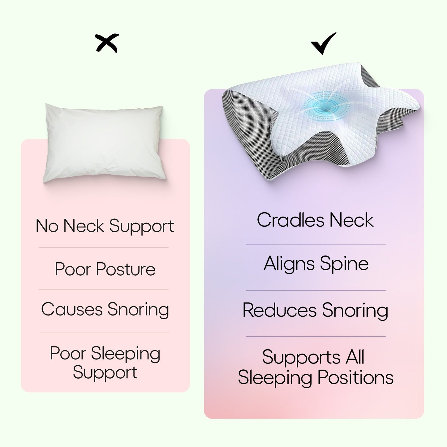 "Cuscino ergonomico in memory foam a farfalla con braccioli, ideale per supporto e comfort laterale durante il sonno."