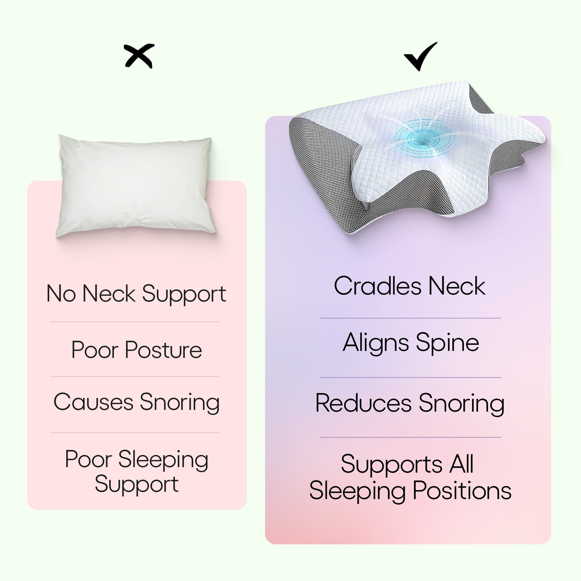 "Cuscino ergonomico in memory foam a farfalla con braccioli, ideale per supporto e comfort laterale durante il sonno."