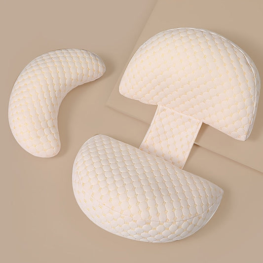 "Cuscino maternità morbido bianco, supporto completo per schiena, gambe e fianchi, 67x11.5x32 cm, poliestere traspirante"
