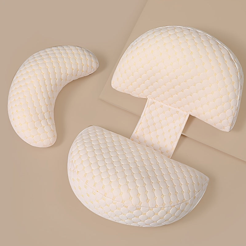"Cuscino maternità morbido bianco, supporto completo per schiena, gambe e fianchi, 67x11.5x32 cm, poliestere traspirante"