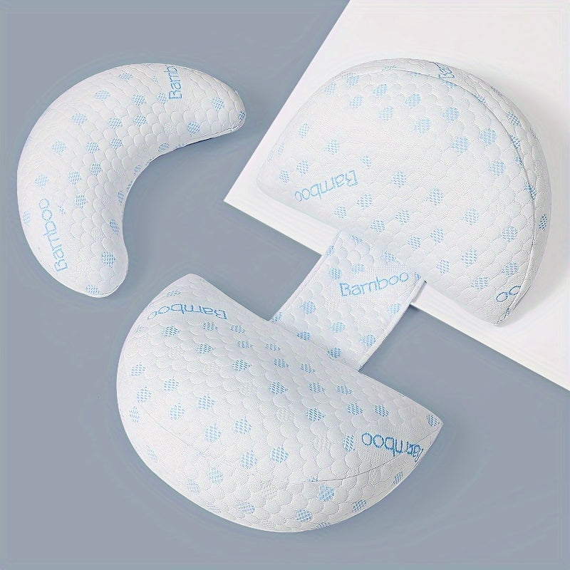 "Cuscino maternità morbido bianco, supporto completo per schiena, gambe e fianchi, 67x11.5x32 cm, poliestere traspirante"